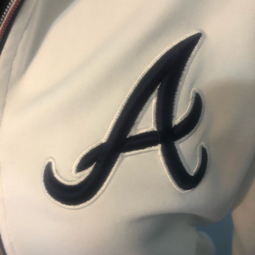 M Atlanta Braves Baseball Track Jacket White - Picture 6 of 6